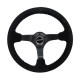 steering wheels 3 spoke steering wheel NRG, 350mm, suede, 75mm offset, black | races-shop.com