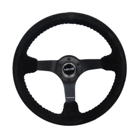 steering wheels 3 spoke steering wheel NRG, 350mm, suede, 75mm offset, black | races-shop.com