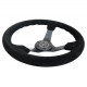 steering wheels 3 spoke steering wheel NRG, 350mm, suede, 75mm offset, black | races-shop.com