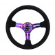 steering wheels 3 spoke steering wheel NRG, 350mm, suede, 75mm offset, black/neon | races-shop.com