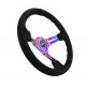 steering wheels 3 spoke steering wheel NRG, 350mm, suede, 75mm offset, black/neon | races-shop.com