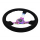 steering wheels 3 spoke steering wheel NRG, 350mm, suede, 75mm offset, black/neon | races-shop.com