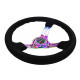 Promotions NRG Reinforced 3-spoke suede Steering Wheel with slits, (350mm), black/neochrome | races-shop.com