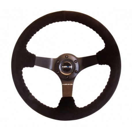 steering wheels 3 spoke steering wheel NRG Odi Bakchins, 350mm, suede, 75mm offset, black | races-shop.com