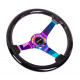 steering wheels NRG Wood grain 3-spoke mahogany Steering Wheel (350mm) - Black/neochrome/sparkles | races-shop.com