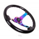 steering wheels NRG Wood grain 3-spoke mahogany Steering Wheel (350mm) - Black/NEO Chrome | races-shop.com