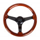 NRG Wood grain 3-spoke mahogany Steering Wheel (350mm) - Wood/Black