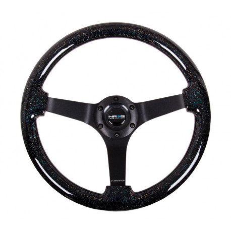steering wheels NRG Wood grain 3-spoke mahogany Steering Wheel (350mm) - Black/sparkles | races-shop.com