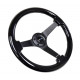 steering wheels NRG Wood grain 3-spoke mahogany Steering Wheel (350mm) - Black Wood/Black | races-shop.com