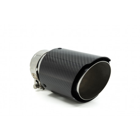 With one outlet Exhaust tip RACES CARBON 89mm, input 54mm - Gloss | races-shop.com