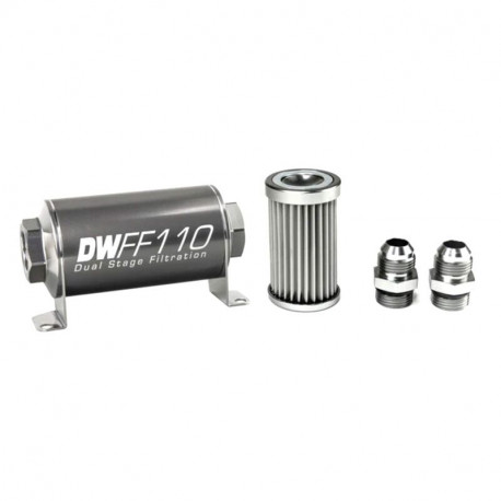 External Deatschwerks FF110 (AN8) universal fuel filter, 100-micron | races-shop.com