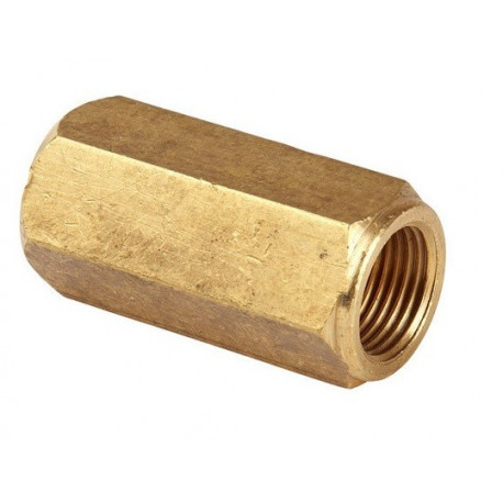 Couplings, reductions female to female Straight brake pipe coupler from M10x1 to M10x1, brass | races-shop.com