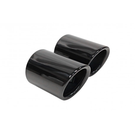 With one outlet Double exhaust tip, black chrome | races-shop.com