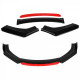 RACES Universal front bumper lip kit with red splitter - Carbon