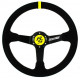 Promotions Steering wheel RACES Giallo Clarus, 350mm, suede, 90mm deep dish | races-shop.com