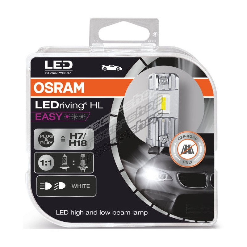 OSRAM LEDriving FL, ≜H10, LED Fog Lamp, Off-road only, non ECE,  Folding Carton box (2 units), white : Automotive
