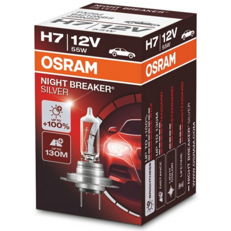 Bulbs and xenon lights Osram halogen headlight lamps NIGHT BREAKER SILVER H7 (1pcs) | races-shop.com