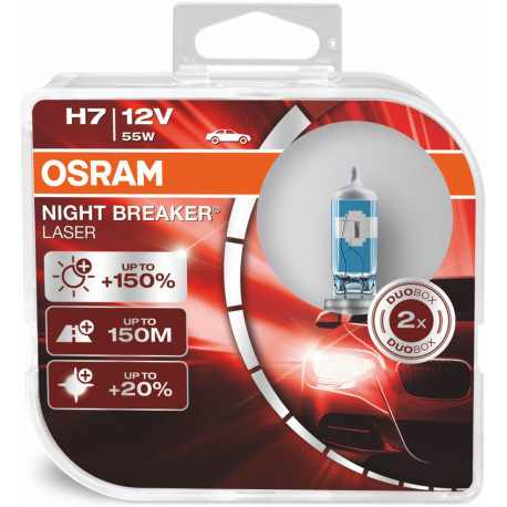 Bulbs and xenon lights Osram halogen headlight lamps NIGHT BREAKER LASER H7 (2pcs) | races-shop.com