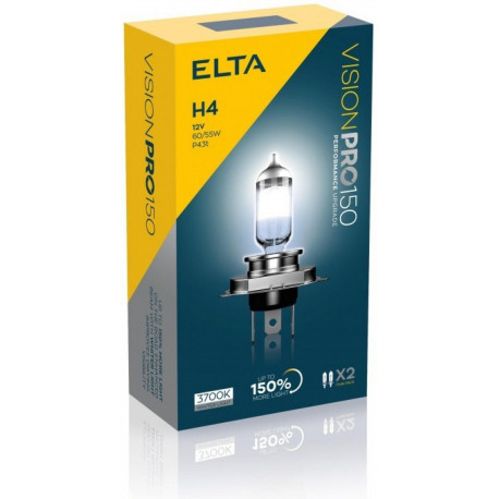Bulbs and xenon lights ELTA VISION PRO 150 12V 60/55W halogen headlight lamps P43t H4 (2pcs) | races-shop.com