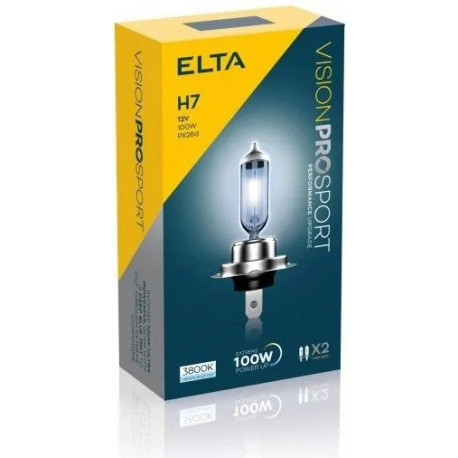 Bulbs and xenon lights ELTA VISION PRO 12V 100W halogen headlight lamps PX26d H7 (2pcs) | races-shop.com