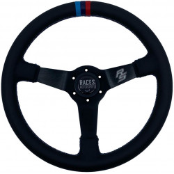 Steering wheel RACES MOTORSPORT, 350mm, ECO leather, 90mm deep dish