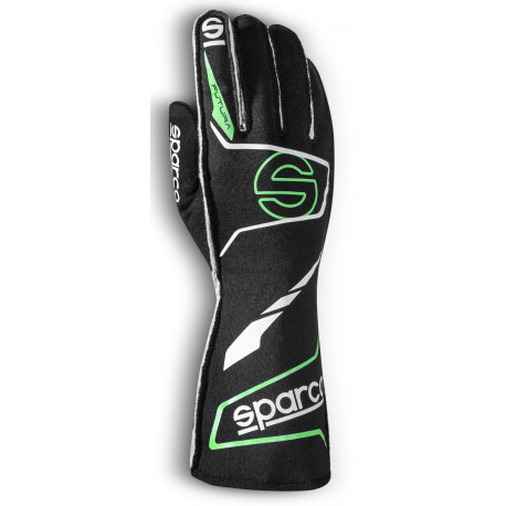 Gloves Race gloves Sparco FUTURA with FIA (outside stitching) black/green | races-shop.com