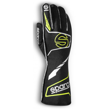 Gloves Race gloves Sparco FUTURA with FIA (outside stitching) black/yellow | races-shop.com