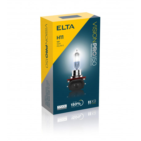 Bulbs and xenon lights ELTA VISION PRO 150 12V 55W halogen headlight lamps PGJ19-2 H11 (2pcs) | races-shop.com