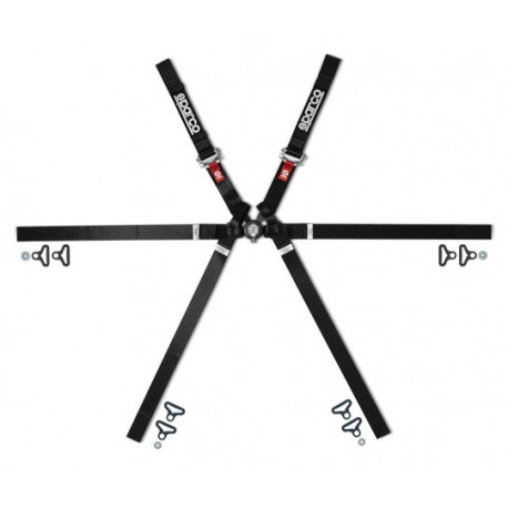 Seatbelts and accessories FIA 6 point sport safety belts SPARCO FORMULA H-9 2" (50mm), black | races-shop.com