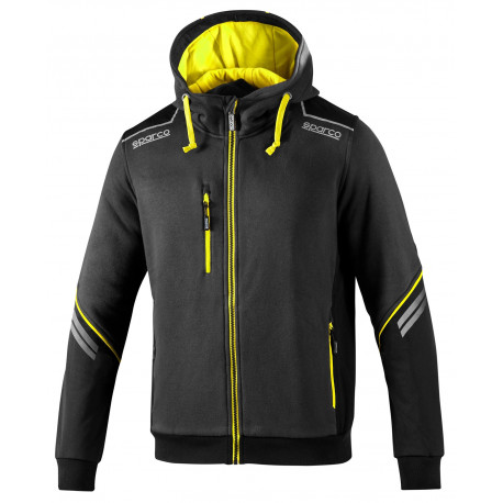 Hoodies and jackets SPARCO TECH HOODED FULL ZIP TW - grey/yellow | races-shop.com