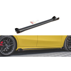 MAXTON DESIGN side skirts diffusers + Flaps for Mercedes-AMG A45 S, glossy black, V2