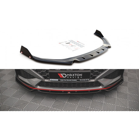 Body kit and visual accessories Front Splitter V.1 + Flaps Hyundai I30 N Hatchback/Fastback Mk3 Facelift | races-shop.com
