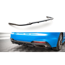 MAXTON DESIGN central rear splitter for Audi A5 S-Line F5 Facelift (with vertical bars), glossy black