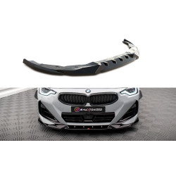 MAXTON DESIGN front splitter for BMW 2 Coupe M-Pack / M240i G42, glossy black, V2