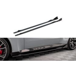 MAXTON DESIGN side skirts diffusers + Flaps for BMW 2 Coupe M-Pack / M240i G42, glossy black, V2