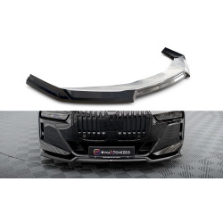 MAXTON DESIGN front splitter for BMW 7 M-Pack / M760e G70, glossy black, V3