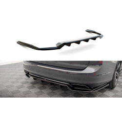 MAXTON DESIGN central rear splitter for Volvo V90 R-Design Mk2 (with vertical bars), glossy black