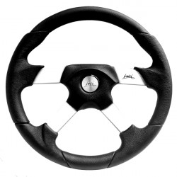 4 spoke steering wheel Luisi Vega, 350mm, polyurethane, flat, black/silver