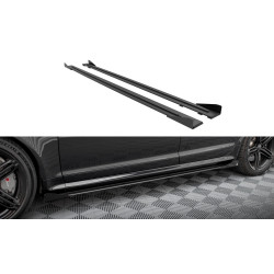 MAXTON DESIGN Street Pro side skirts diffusers + Flaps for Audi RS6 Avant C6, black