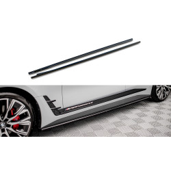 MAXTON DESIGN side skirts diffusers for BMW i4 M-Pack G26, glossy black, V2