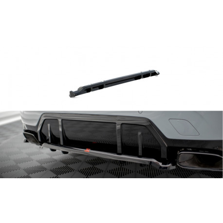Body kit and visual accessories MAXTON DESIGN central rear splitter for BMW M340i G20 / G21 Facelift (with vertical bars), glossy black, V1 | races-shop.com