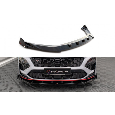 Body kit and visual accessories Front Splitter V.2 + Flaps Hyundai Kona N Mk1 | races-shop.com