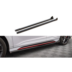 MAXTON DESIGN side skirts diffusers + Flaps for Hyundai Kona N Mk1, glossy black, V1