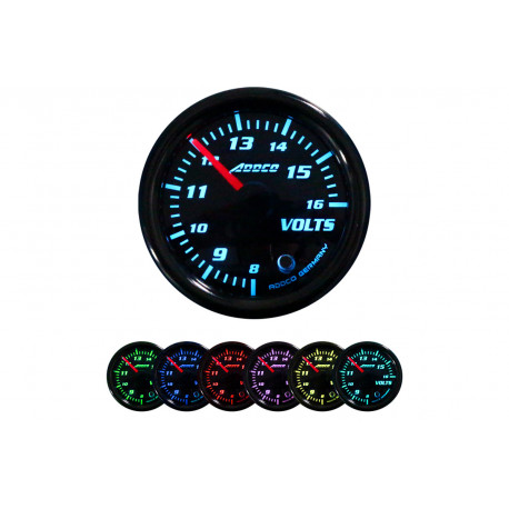 Gauges ADDCO 52mm, 7 color Racing gauge ADDCO, voltmeter, 7 colors | races-shop.com