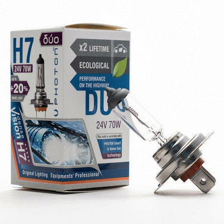 Bulbs and xenon lights PHOTON XTREME VISION H7 halogen headlight lamps 24V 70W PX26d +150% (1pcs) | races-shop.com