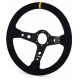 steering wheels Steering wheel RRS Carbon, 350mm, suede, 90mm deep dish | races-shop.com