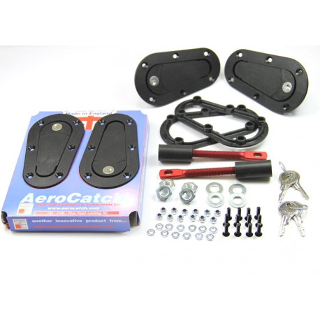 Bonnet pins Aerocatch - Plus flush locking, black | races-shop.com