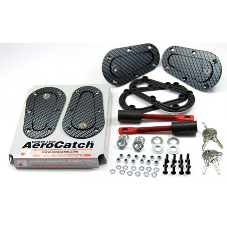 Bonnet pins Aerocatch - Flush locking, carbon look | races-shop.com