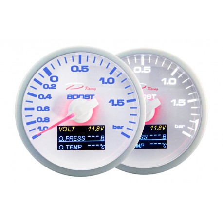 Gauges DEPO 4v1 60mm Gauge DEPO 4v1 60mm White – Turbo pressure + Oil pressure + Oil temperature + Voltmeter | races-shop.com