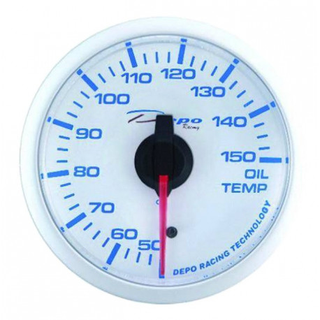 Gauges DEPO super white 52mm DEPO racing gauge Oil temperature - Super white series | races-shop.com